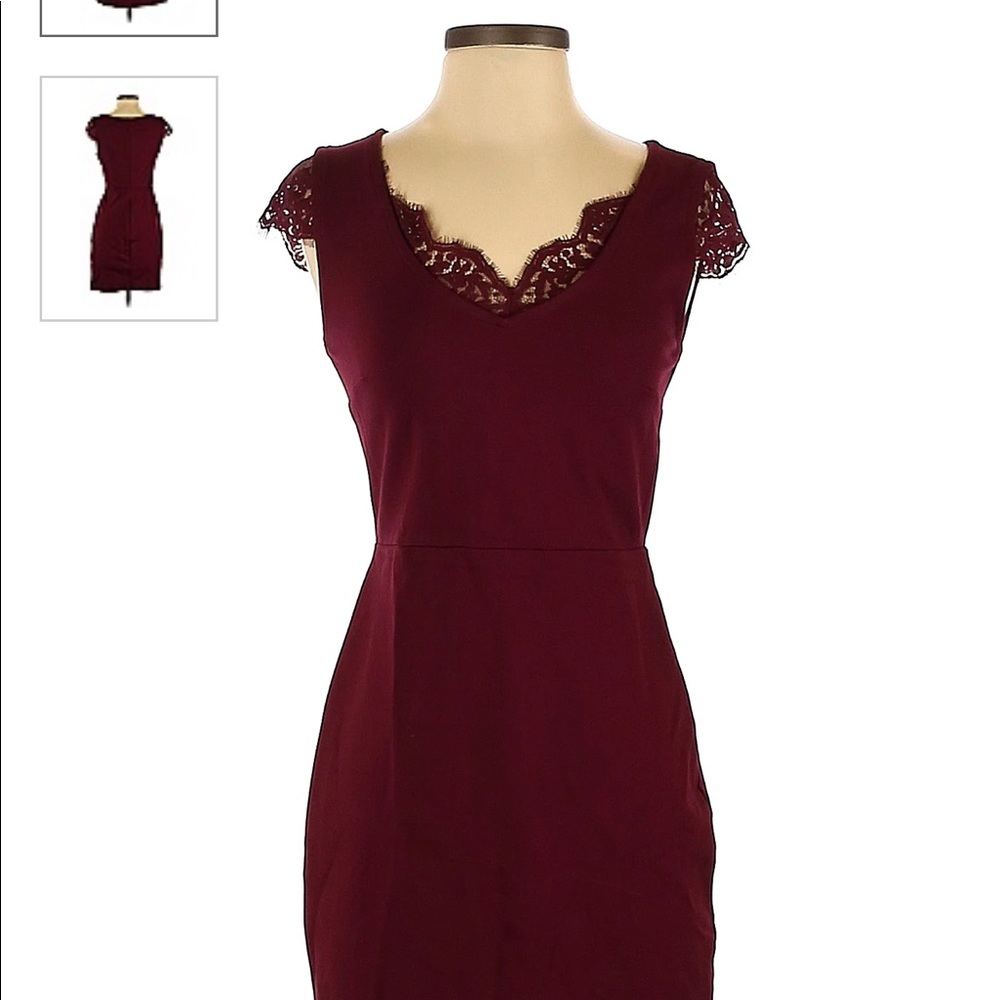 Decree Maroon Burgundy Casual Dress